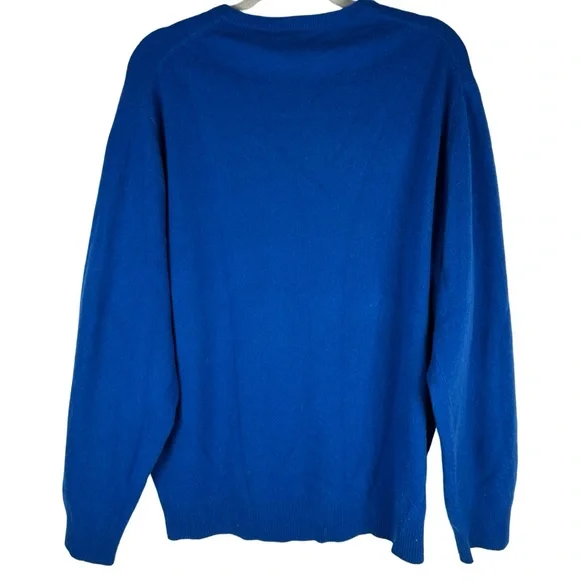 Jos. A. Bank 100% Cashmere Blue V-Neck Long Sleeve Sweater Men’s Size Large